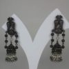 Gypsy Jewellery/ Peacock Motif Earrings in Black Polish
