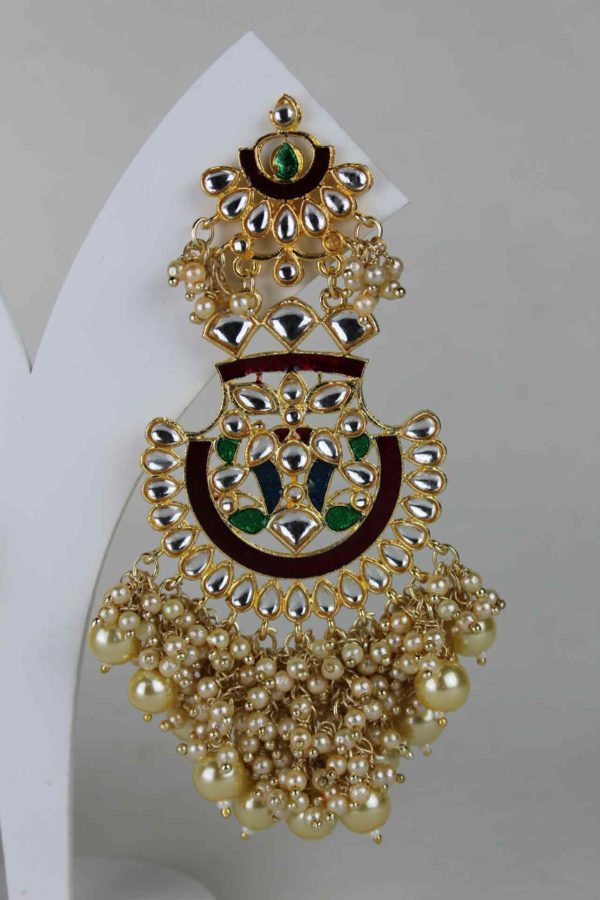 Gypsy Jewellery/ Designer Pearl and Kundan Heavy Earrings