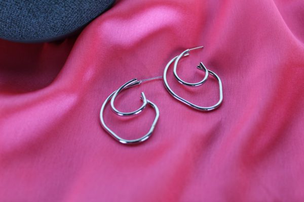 Gypsy Jewellery/ Silver Loop in Loop Earring