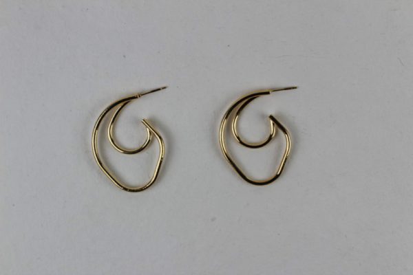 Gypsy Jewellery/ Golden Loop in Loop Earring
