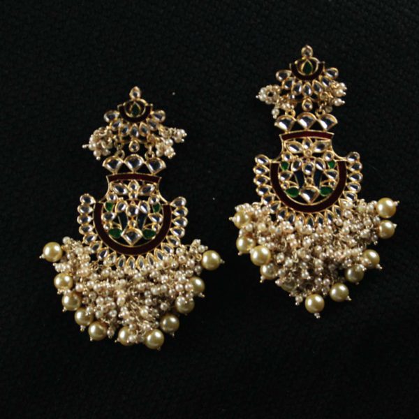 Gypsy Jewellery/ Designer Pearl and Kundan Heavy Earrings