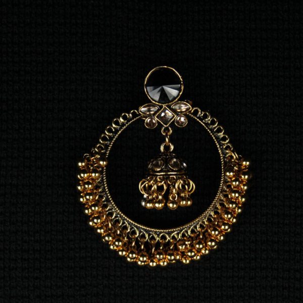 Gypsy Jewellery/ Golden Oxidized Chandbali Earring