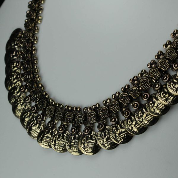 Gypsy Jewellery/ Golden Textured Coin Necklace
