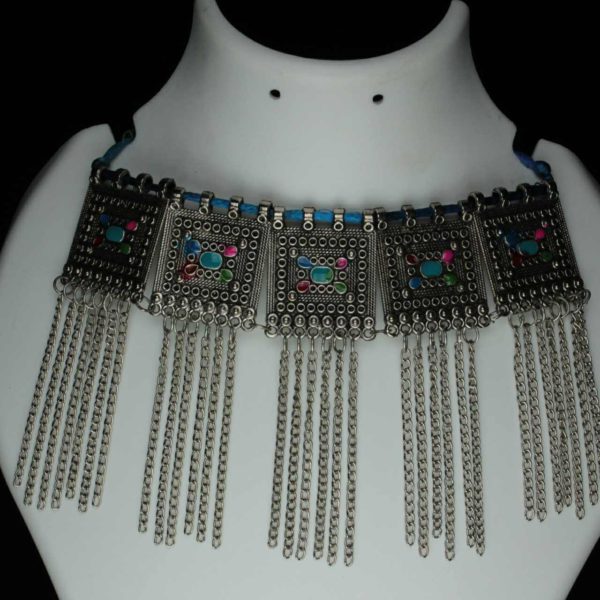 Gypsy Jewellery/ Multi Colored Oxidized Choker