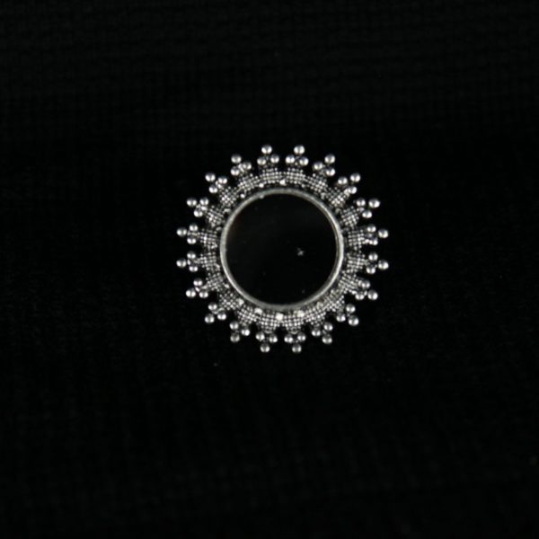 Gypsy Jewellery/ Oxidized Flower Mirror Ring