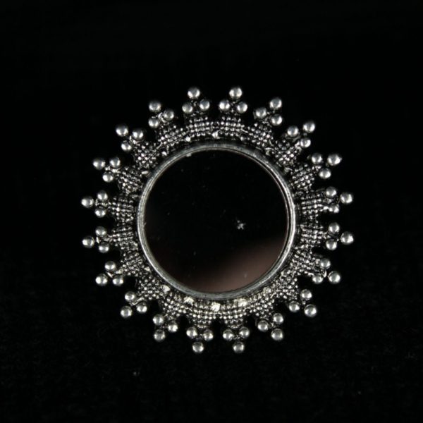 Gypsy Jewellery/ Oxidized Flower Mirror RingGypsy Jewellery/ Oxidized Flower Mirror Ring