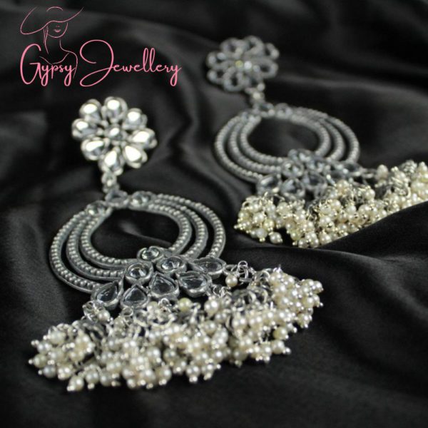 Gypsy Jewellery/ Oversized Chandbali Stone Earring
