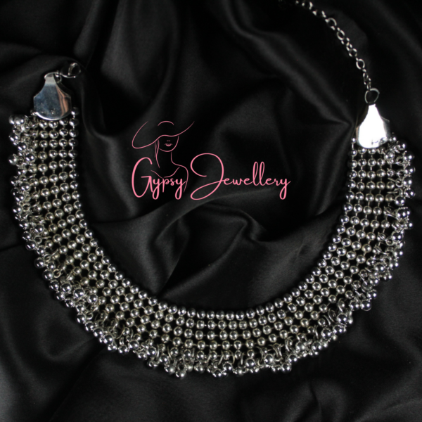 Gypsy Jewellery/ Silver Broad Ghungroo Choker