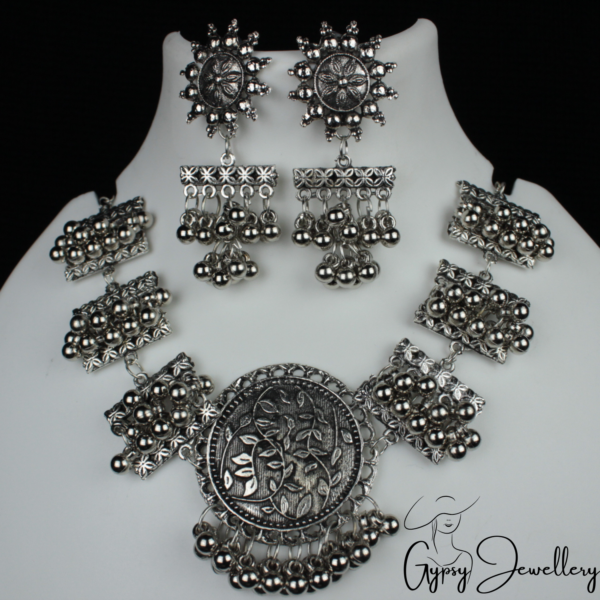 Gypsy Jewellery/ Silver Oxidized Ghungroo Set