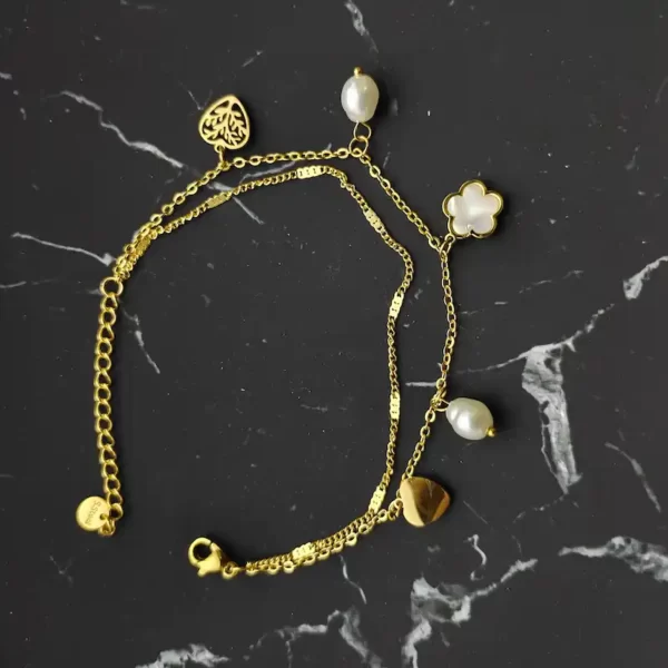 Golden Beads Charms Bracelet