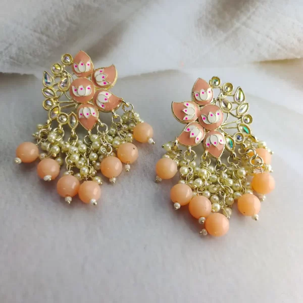 Peachy Flower Stud Earrings