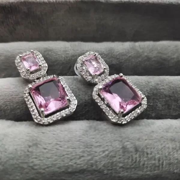 Square Pink AD Earrings